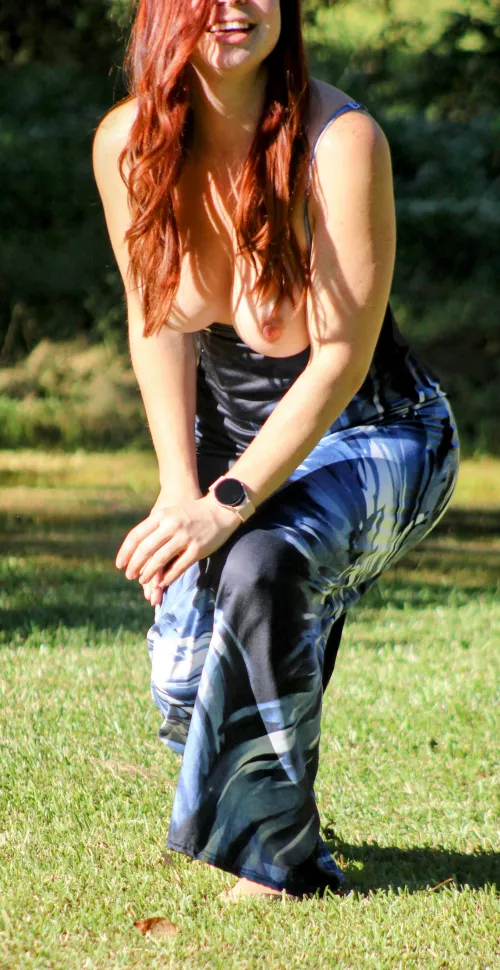 Crouching ginger hidden kitty