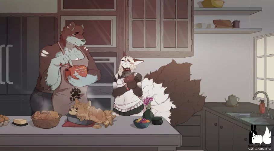 Baking bread🍞 (by me hushloafs@twitter)