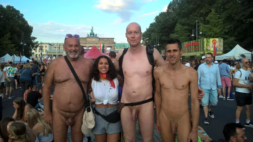Cfnm at Pride Berlin with 2 friends and a woman, I am 2nd one from right :)