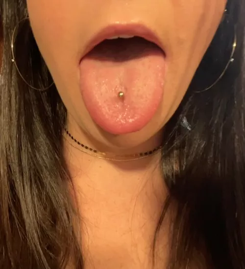 I pierced my tongue so you'd know where to shoot your cum