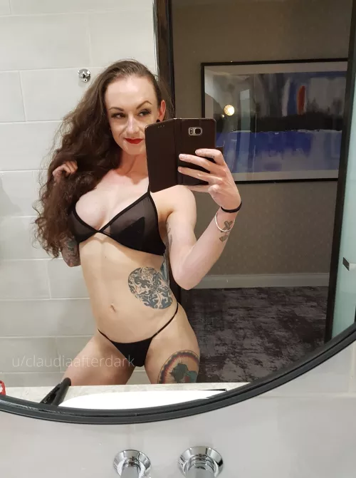 Little mesh bikini that almost covers my nipples...