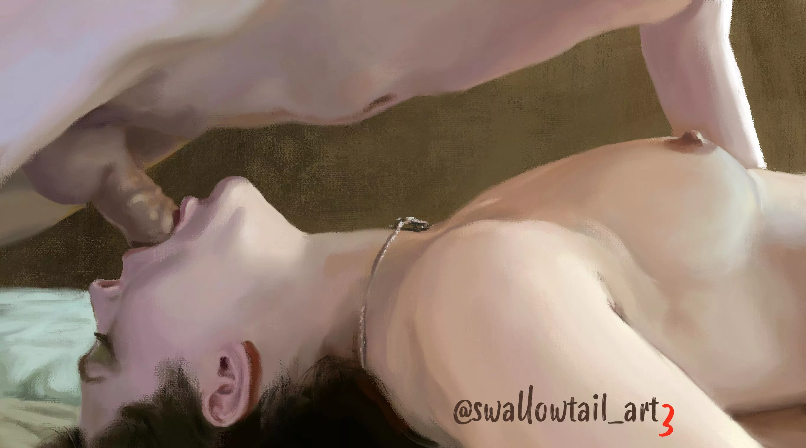 Sword swallower. Digital painting by me.