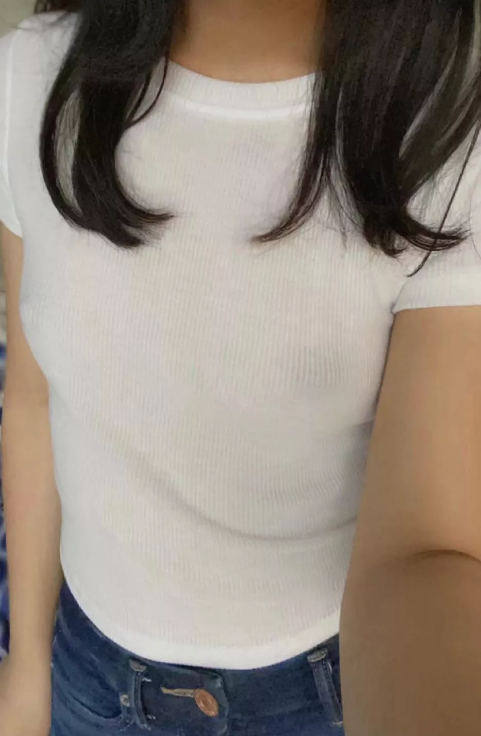 braless in white