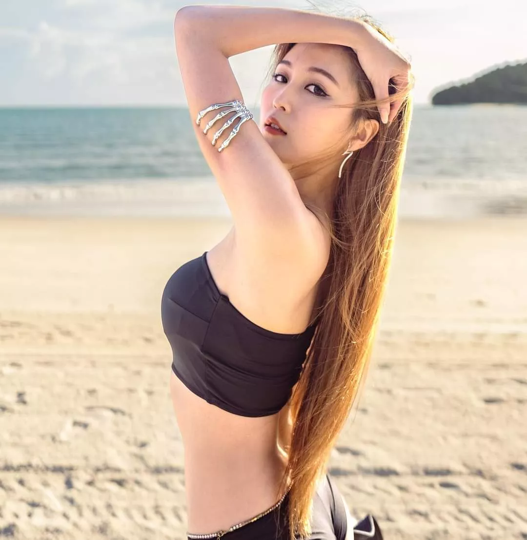 hottie on the beach