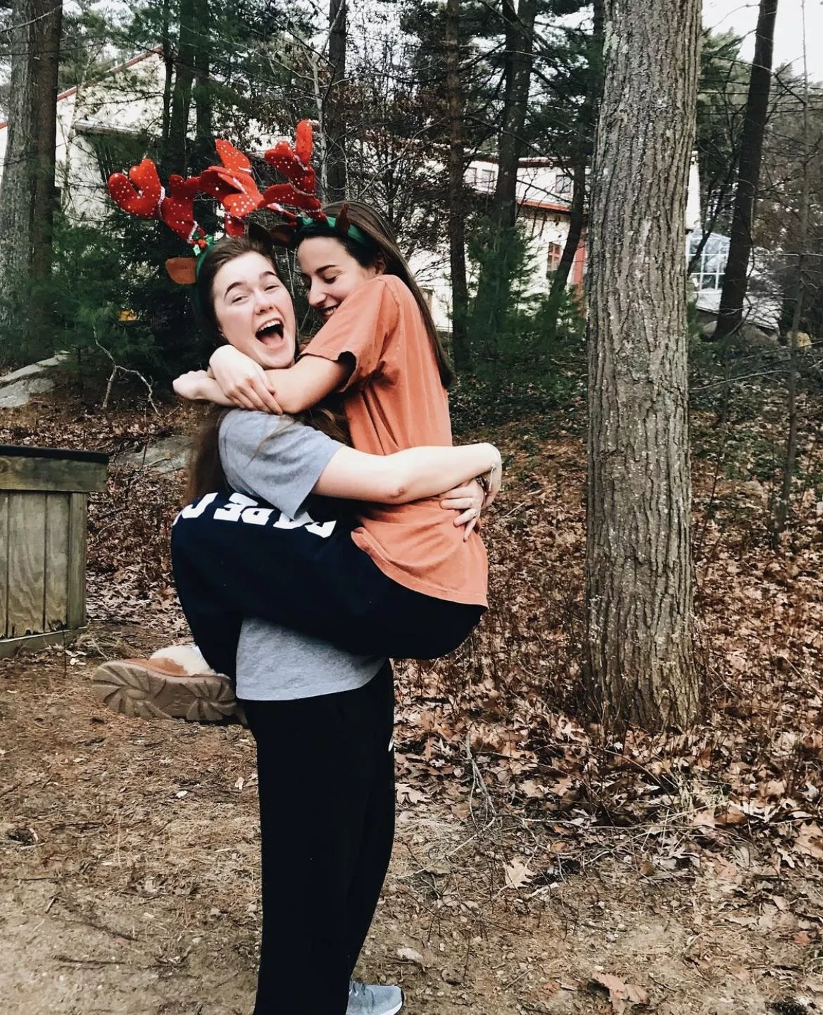 Jumping into her arms