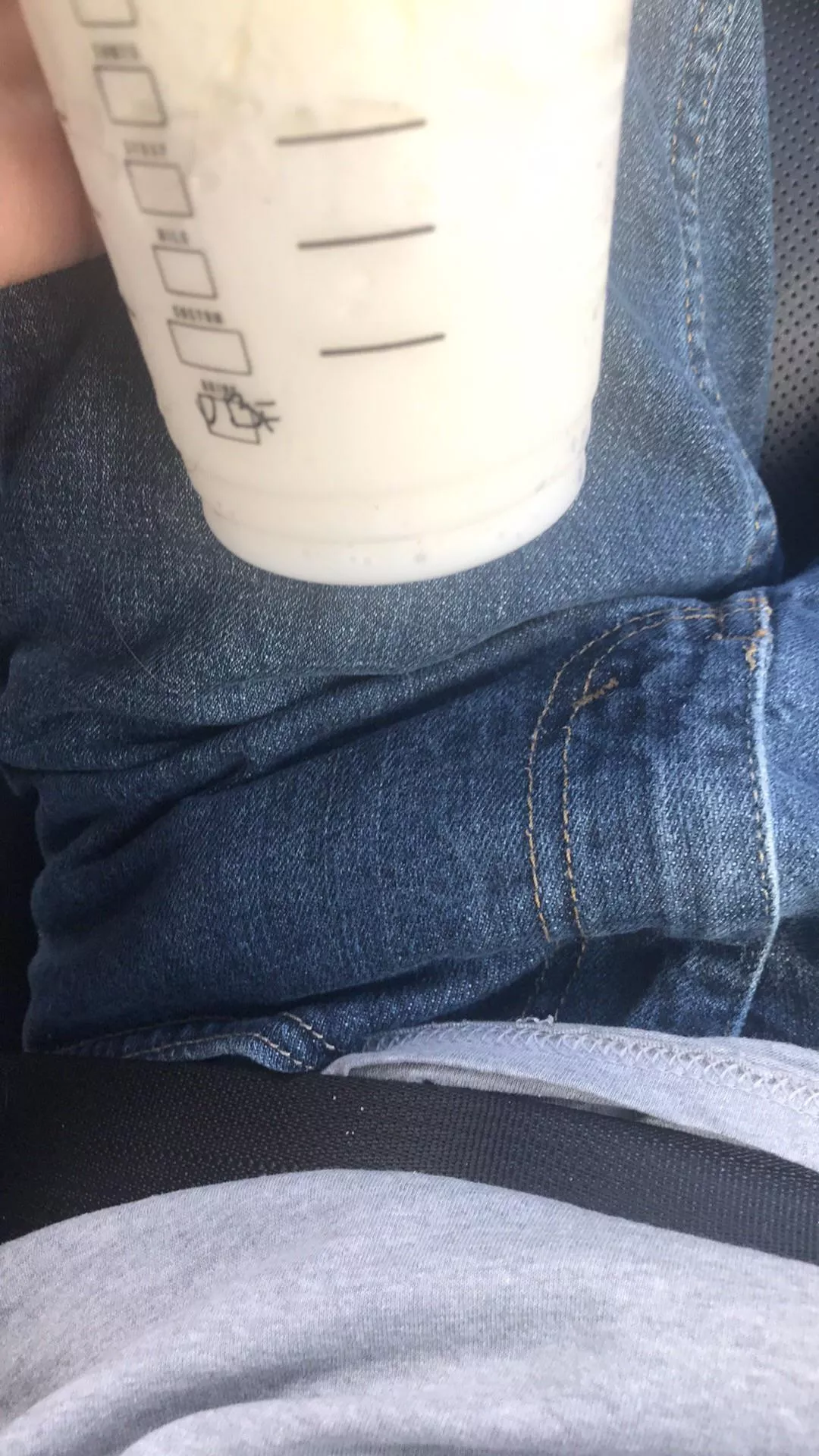 Pretended to take a pic of the starbucks but really just showing off my bulge ;)