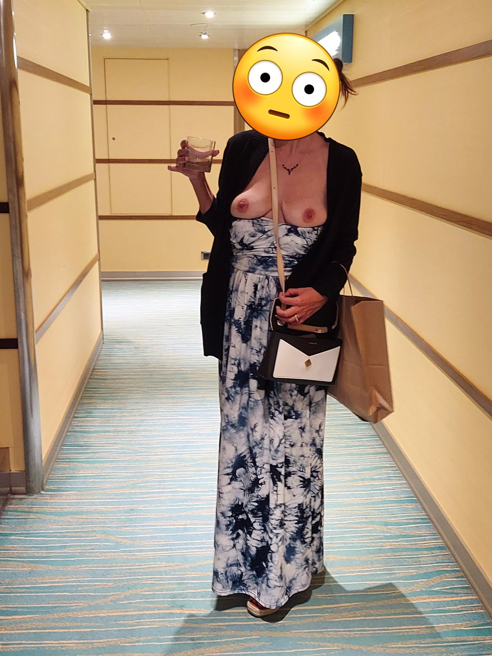 Pretty sure a man in the elevator lobby saw my breasts...