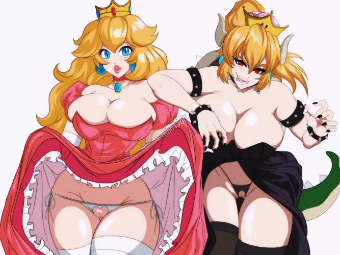 Princess Peach & Bowsette (Nala1588)