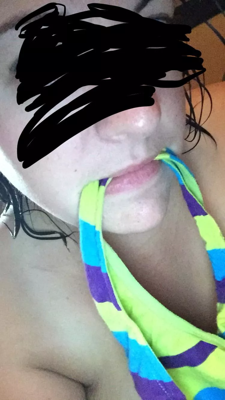 Tasting the best part of her thong