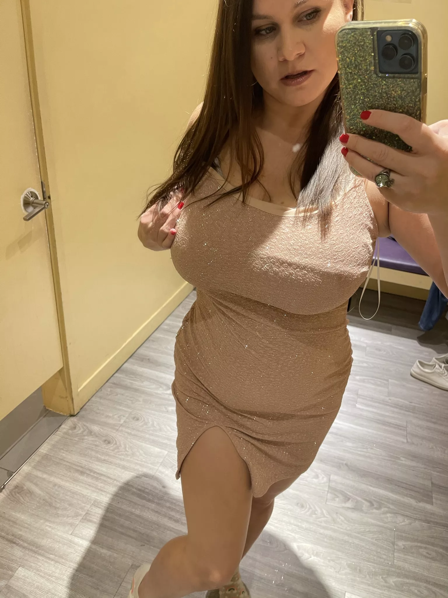 Trying this sparkly dress