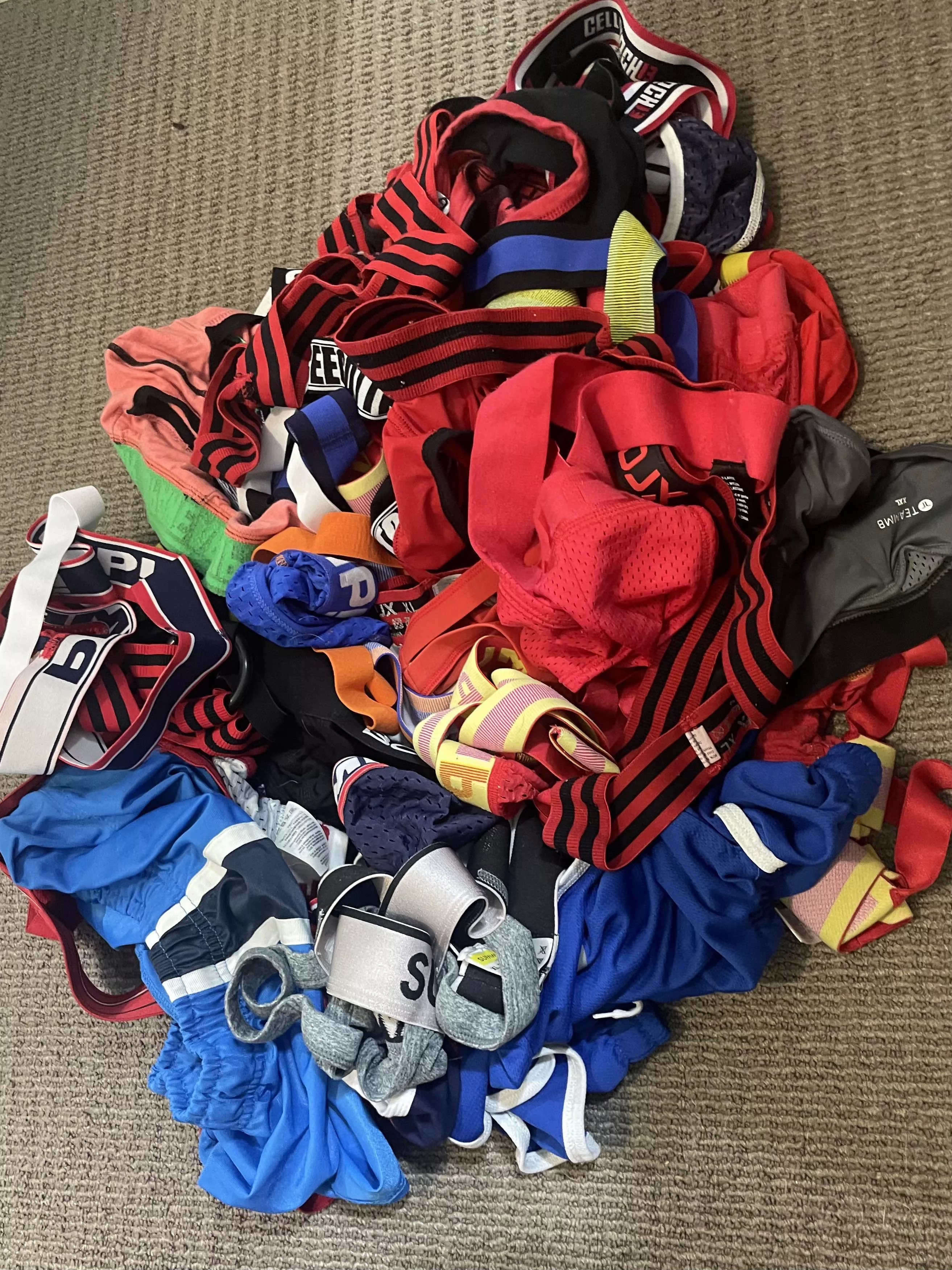 Do I have a problem? A pile of mostly jockstraps, that’s not all of them though lol