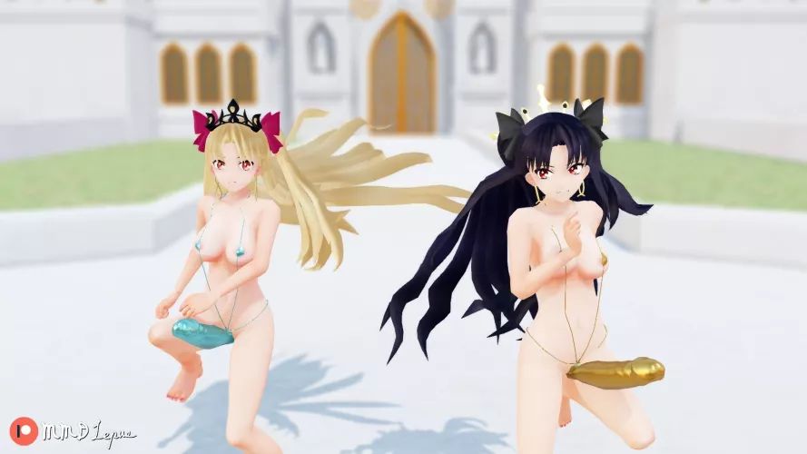 Futanari Ishtar & Ereshkigal (MMD Lepus) [Fate/Grand Order]
