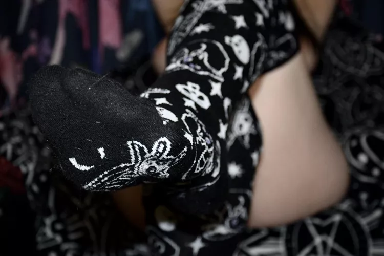 Goth girl in socks 🖤