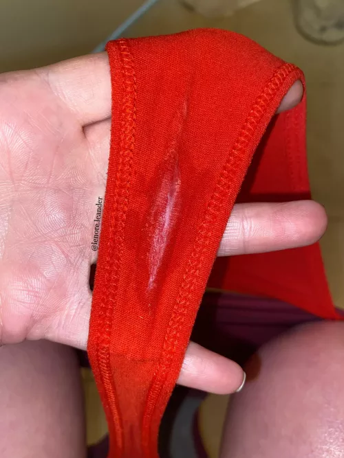 Red cotton thong 🤤 [selling] >free< pussy pop with every panty! 🍭