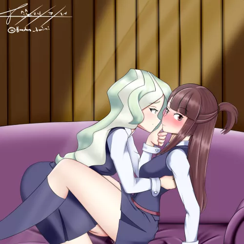 Diana And Akko Keeping Quiet (T-mimi ) [Little Witch Academia]