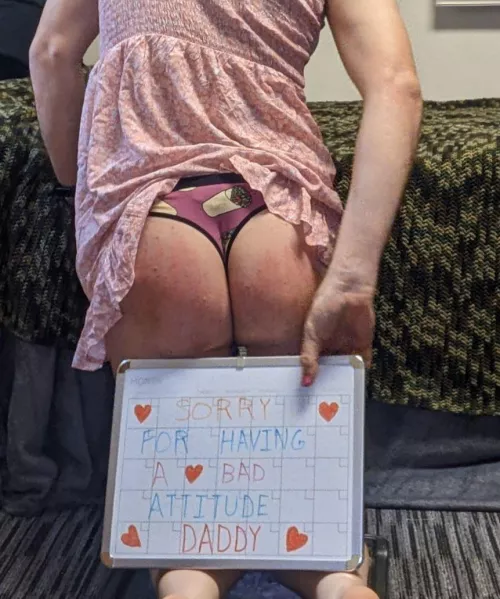 had to give a attitude adjustment for Mikayla, spanked while kneeling on sugar