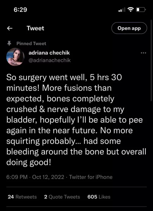 No more squirting!!! 😭😭😭 I wish her all the best