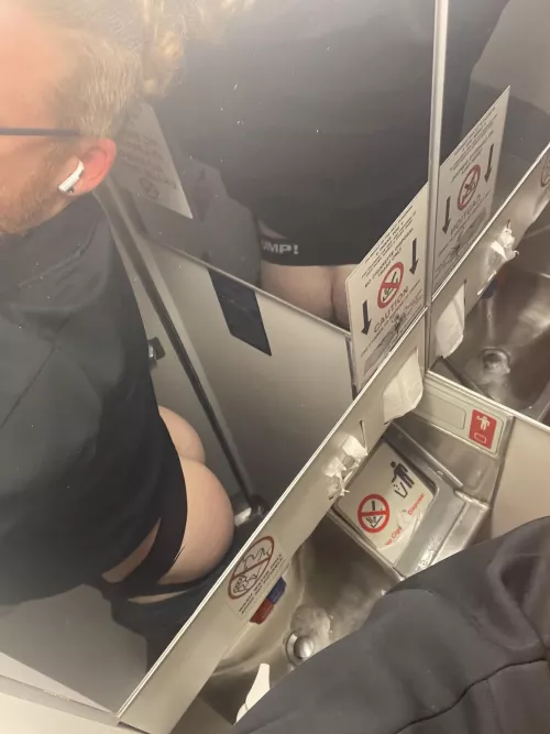 Got room for one more in this airplane bathroom