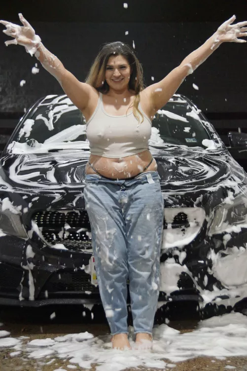 Playing with some Soap at the public car wash