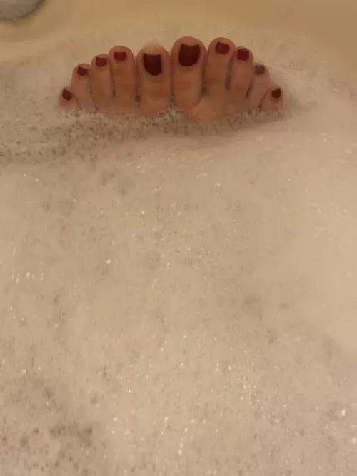 Relaxing after a long day on my feet