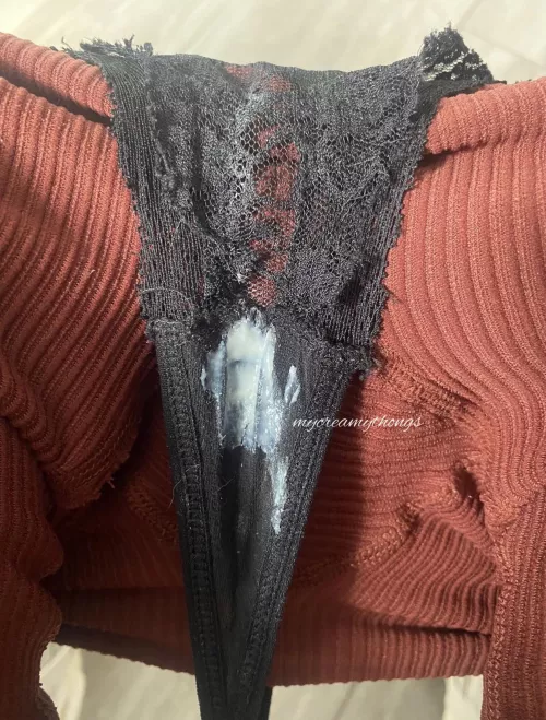 [SELLING] Creamy cummed panties for sale! Add ons available. Message me to get yourself a pair!