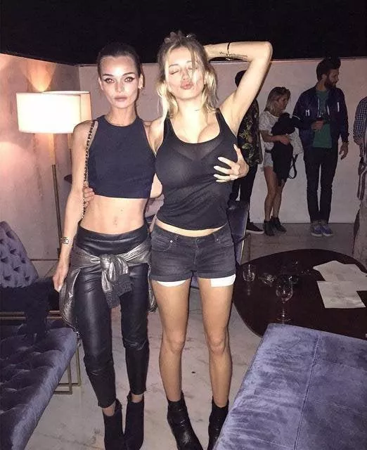 Allie Crandell grabbing a handful of Caroline Vreeland