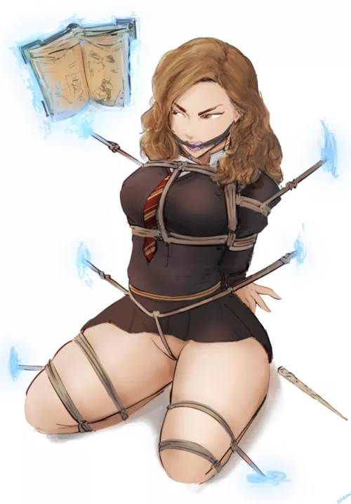 Hermoine is busy testing new spells