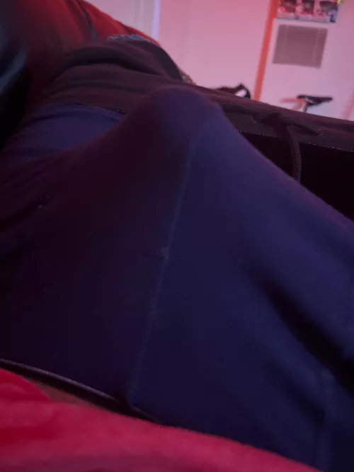 My cock doesn’t like laying flat :(