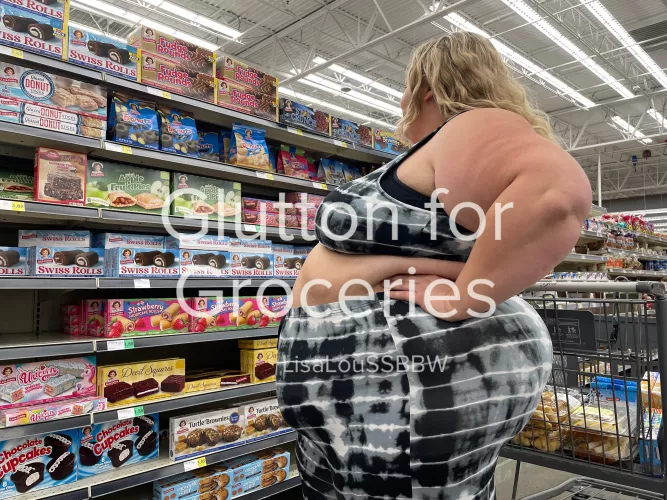 Waddling around a grocery store is a lot more of a work-out than it used to be!