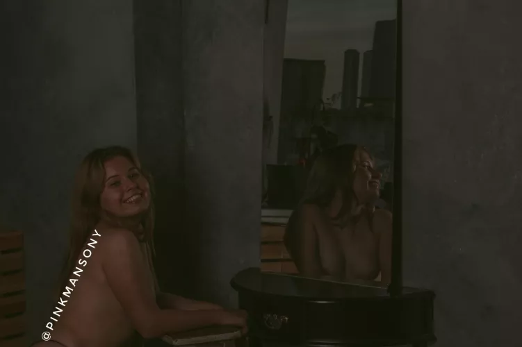 I'm tempting you to help with my smile. Hang up the mirror, it's so heavy... [f] [oc] [19]