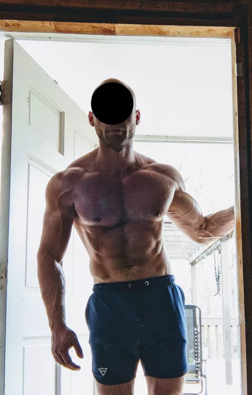 Mid workout arm veins