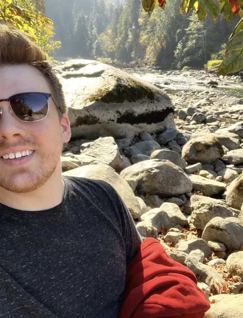 Here’s a partially dried up river and half my face 🫡