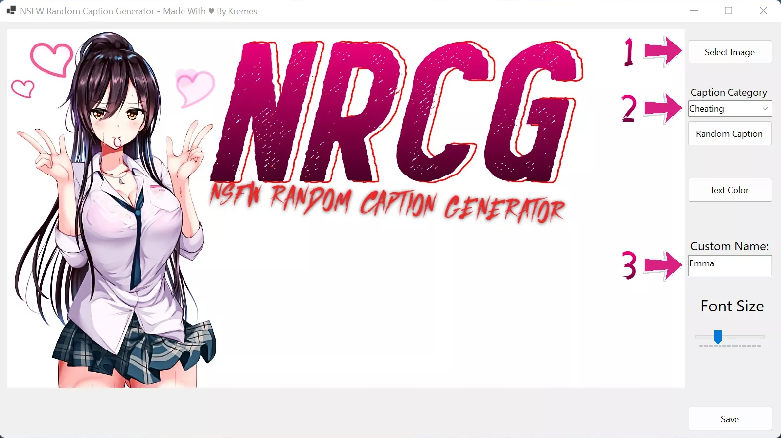 Currently working on new random caption generator program, looking for guys who can help me with adding captions, feel free to message me if anyone is interested :) Currently working on new random caption generator program, looking for guys who can help me with adding captions, feel free to message me if anyone is interested :)