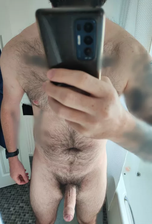 Beard at the top, boner at the bottom, body in between
