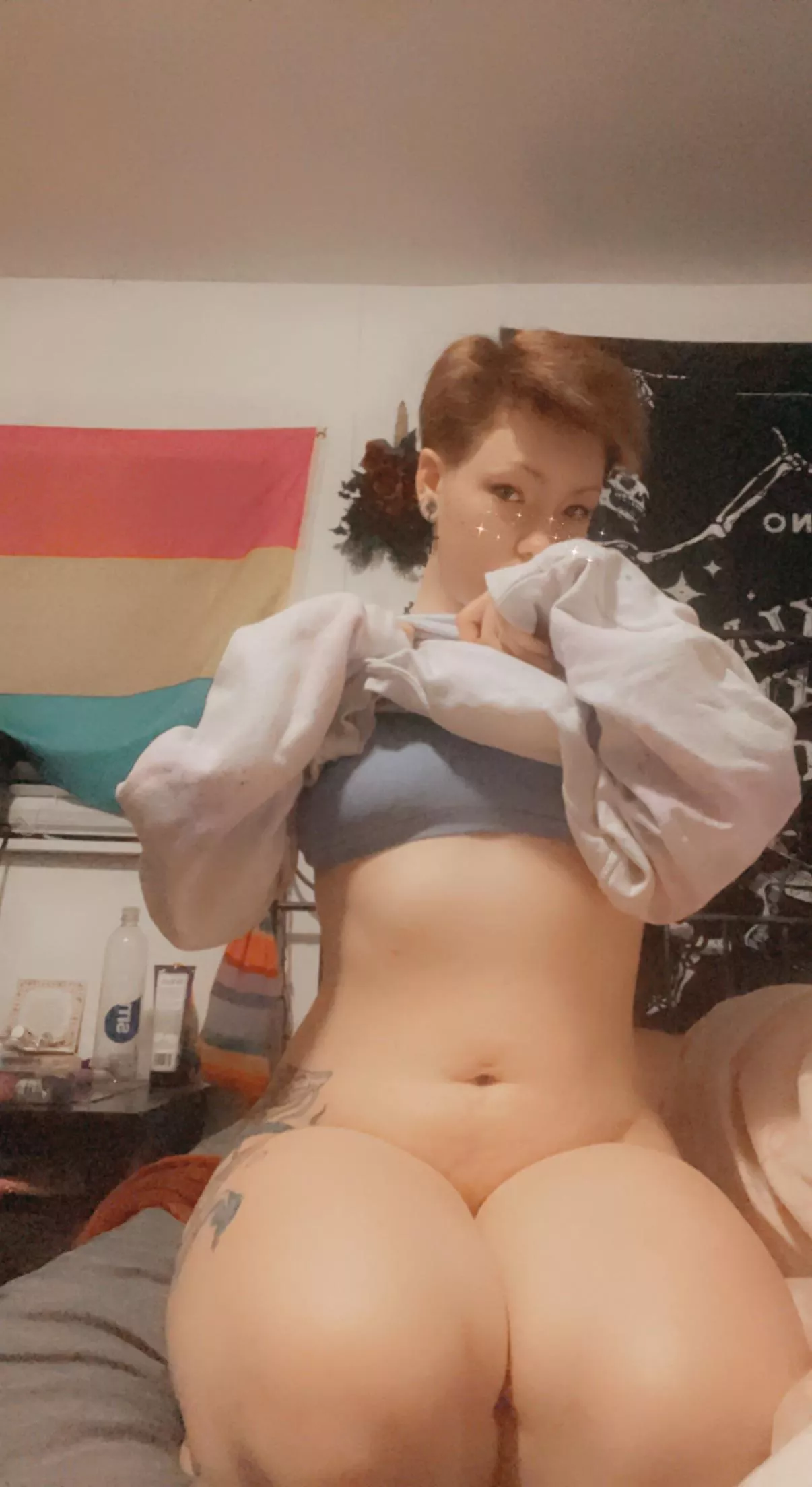 Can I suffocate you with my thighs? 🥰😇😈 (23 ftm/femboy)