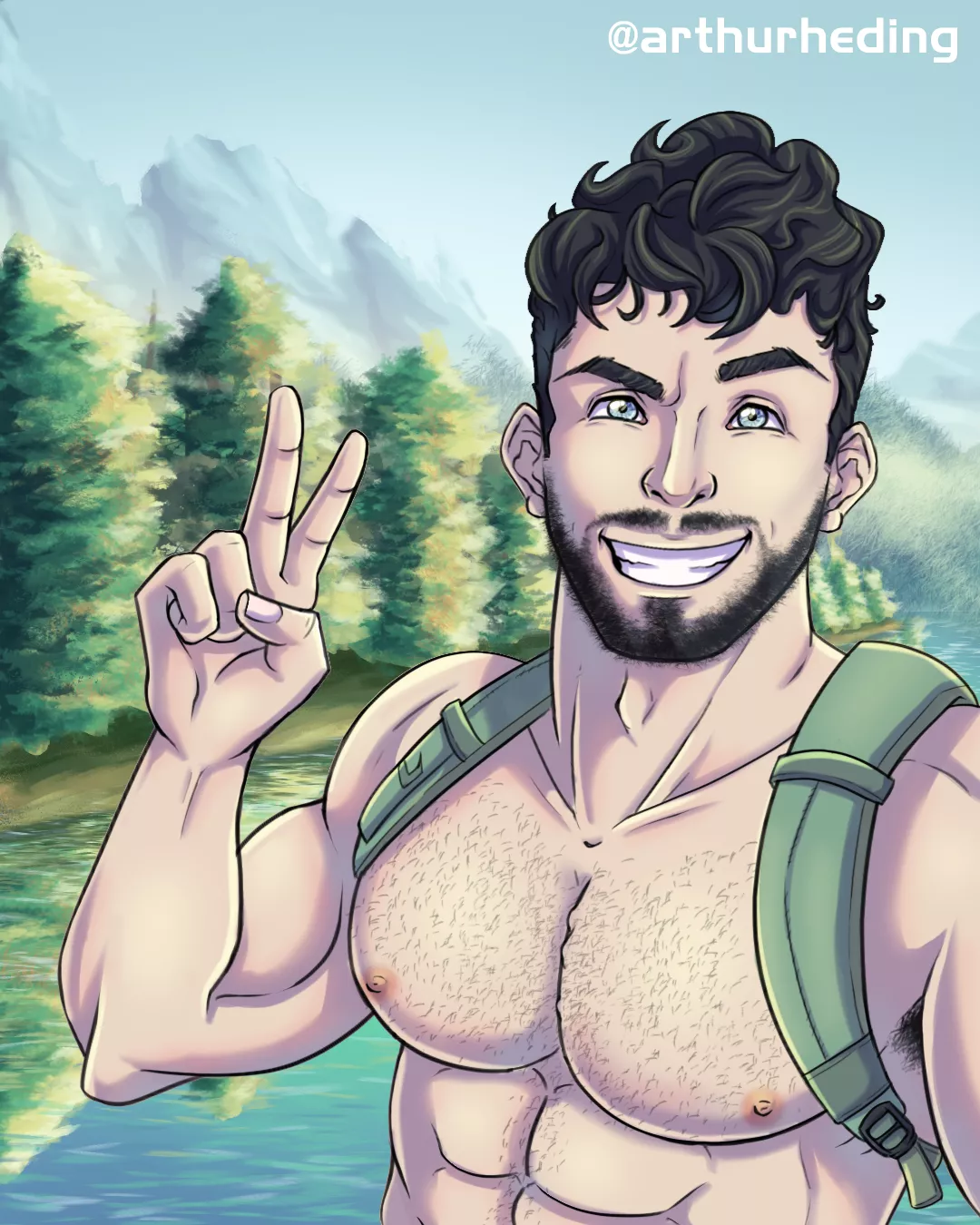 I'm still trying to draw/paint beards and body hair properly, but I was happy with how this himbo turned out and I hope some of you here will like him too :D I'm still trying to draw/paint beards and body hair properly, but I was happy with how this himbo turned out and I hope some of you here will like him too :D
