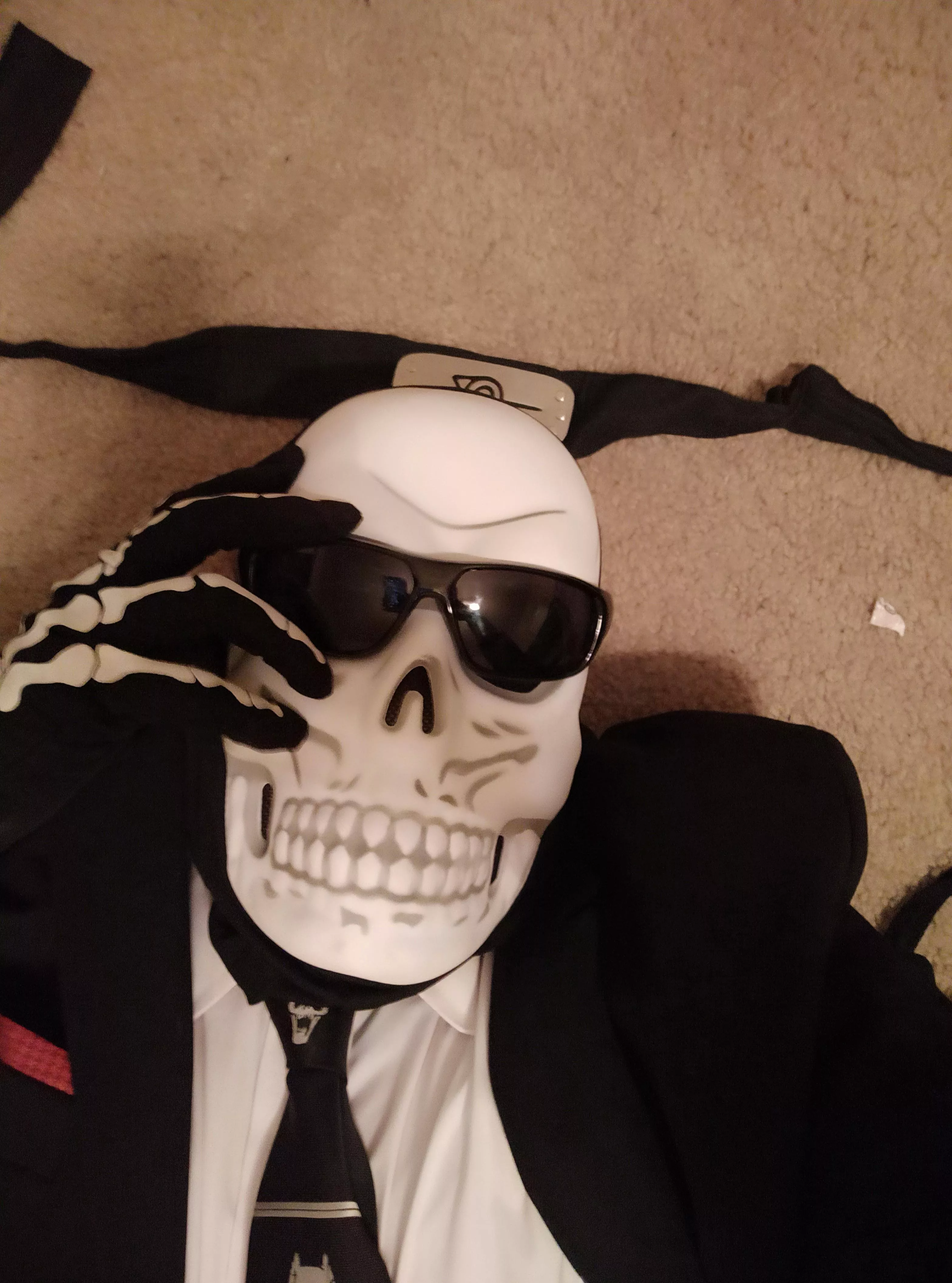 Since my friend stole my(Very Bad German) Officer hat I'm stuck looking like a fancy skeleton for Halloween with only a few knowing who I am Since my friend stole my(Very Bad German) Officer hat I'm stuck looking like a fancy skeleton for Halloween with only a few knowing who I am