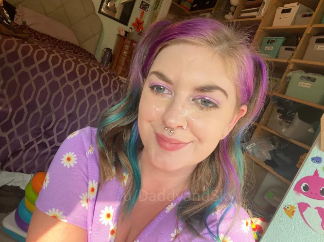 Always happiest with a warm load on my face. 😃