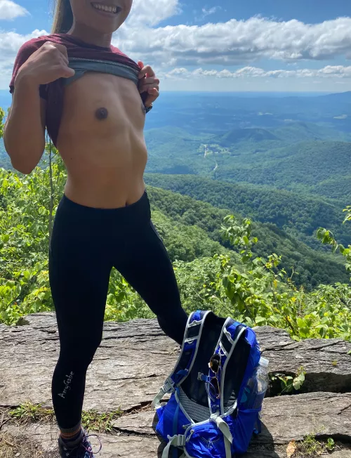 Flashing my tits at the mountain