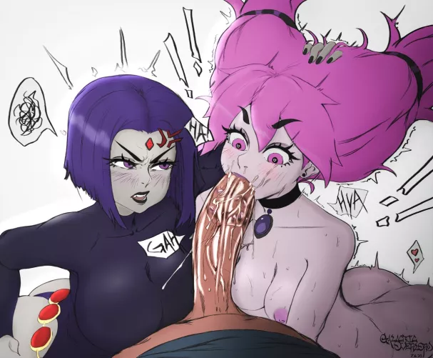 Jinx And Raven Share A Cock (Galactic Overlord) [DC]
