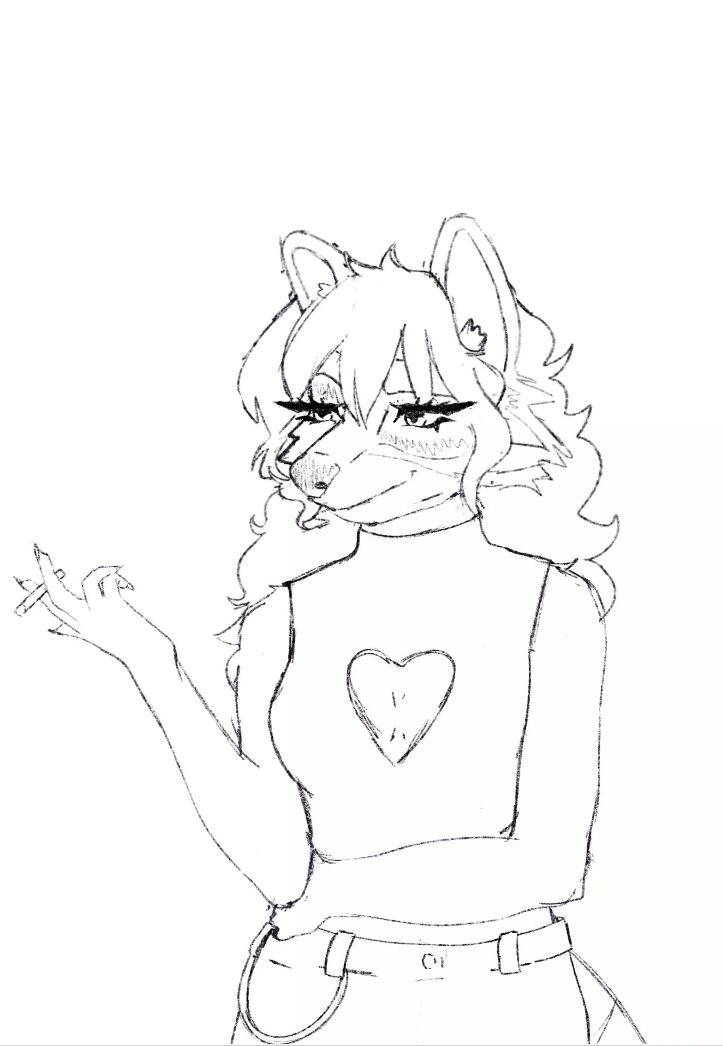 Racoon fursona sketch