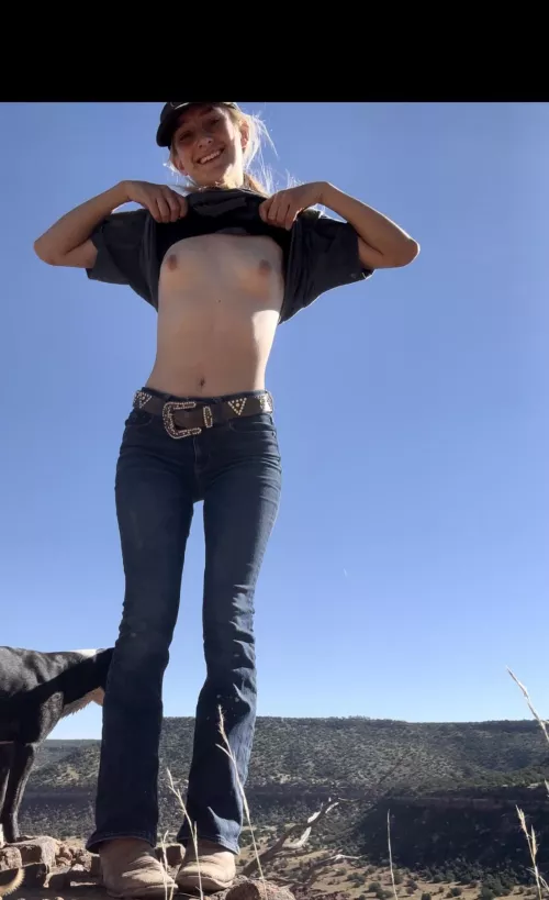 The canyon behind me and the dog are the stars of the show