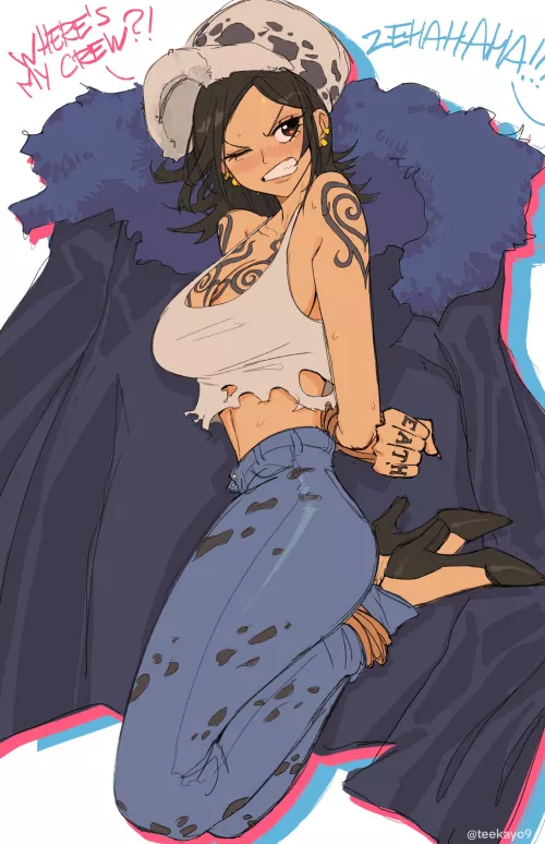 Fem Law all tied up (beautiful art by @teekayo9)