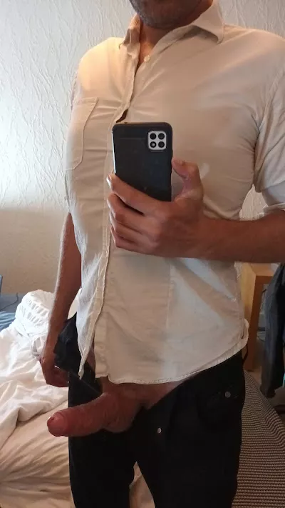 Suck this cock for me while I'm on zoom meetings today?