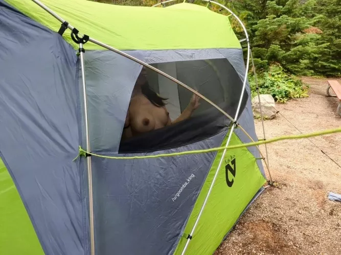 The guys next to us wouldn't stop staring. What would you do if you saw me camping near you?