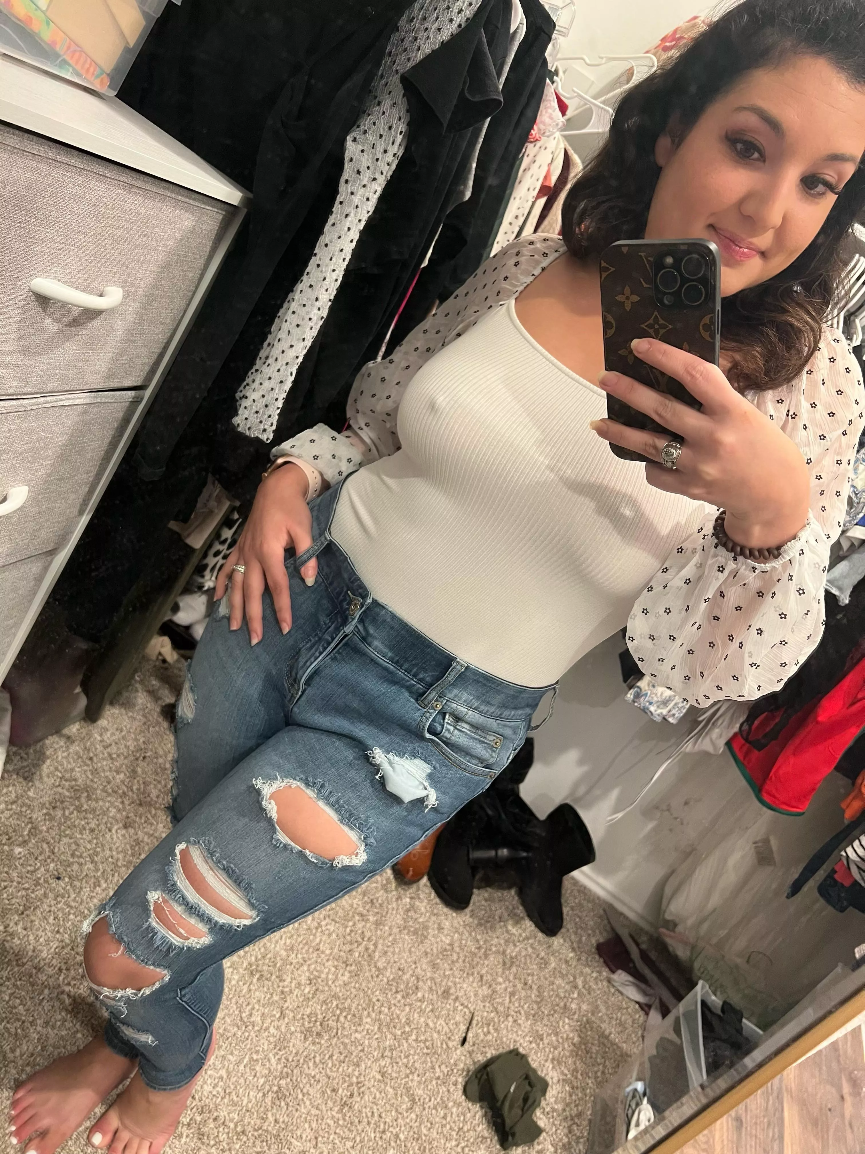 Today’s outfit looks the best without a bra