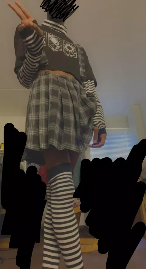 first femboy outfit! now i need someone to cuddle with🥺