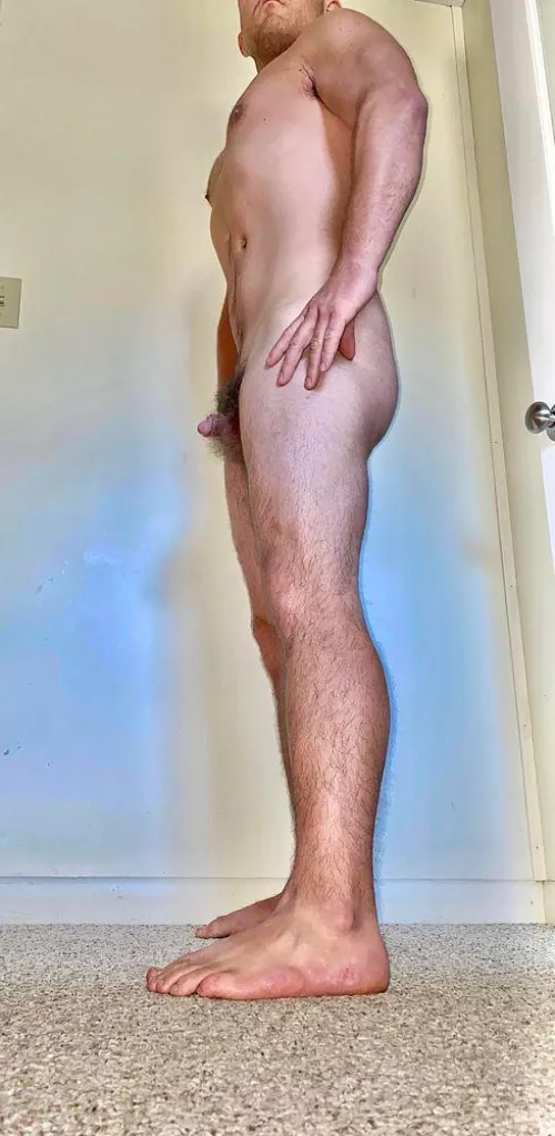 The most basic, “no posing”, photo of me completely naked and unafraid. I love my nude body, so go ahead and rate it! Be honest! (M)
