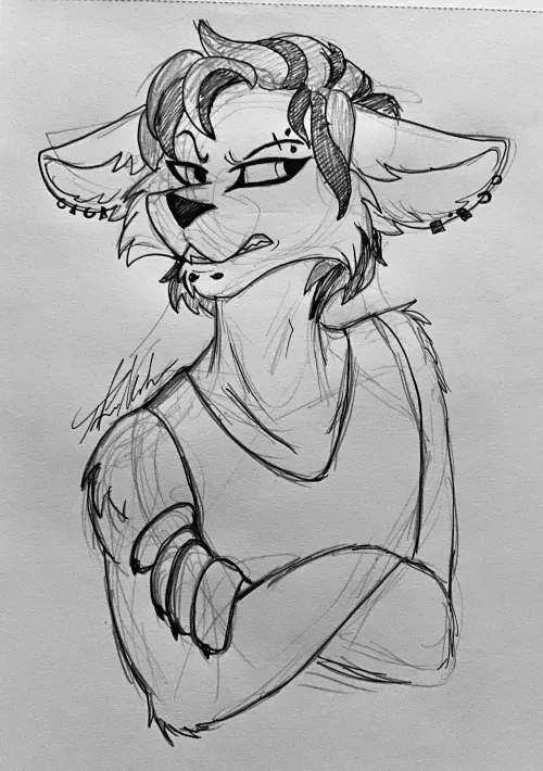 A sketch! What should I name him? And would people be interested in any commission work I might do? (Art by me)