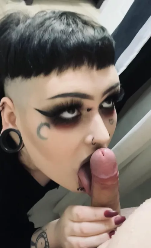 Get you a goth chick that looks at you like this